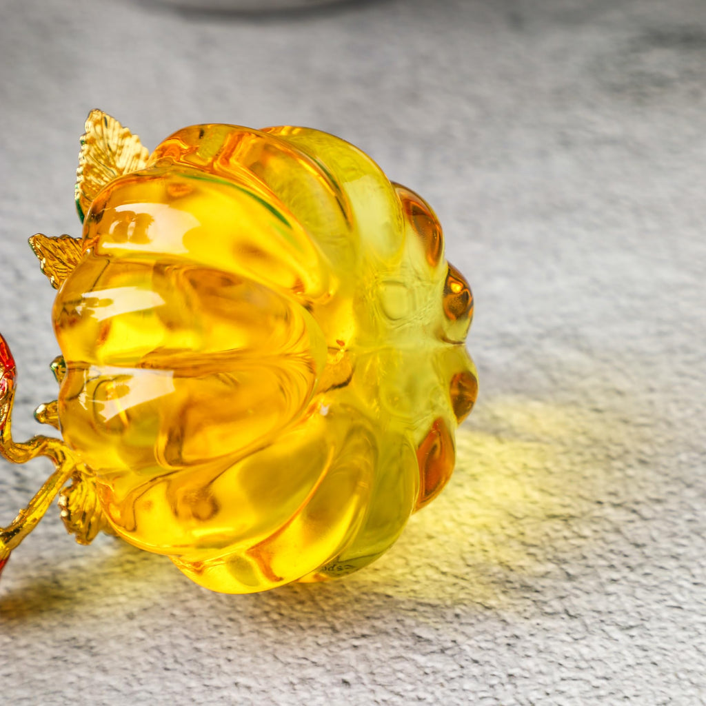 2.5''Glass Pumpkins Figurine for Fall Harvest & Thanksgiving Decorating