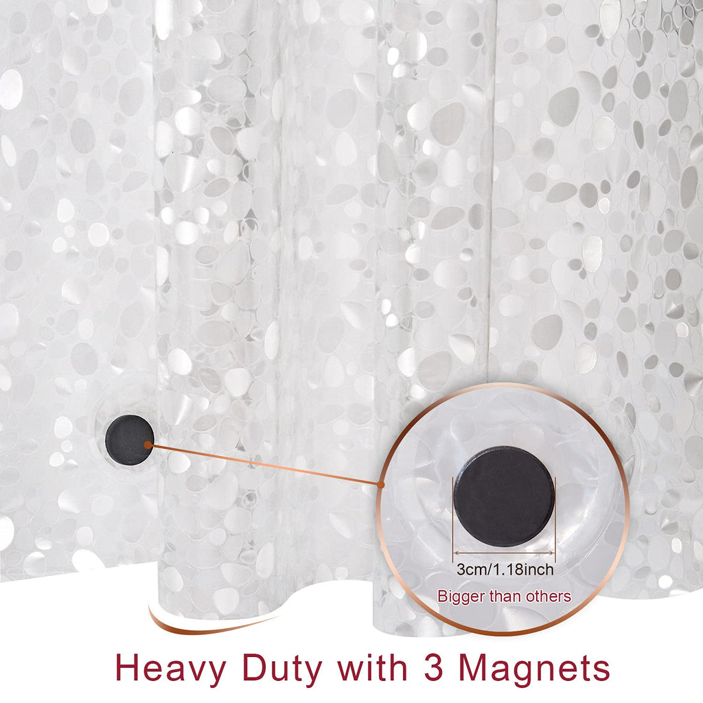 Extra Long Shower Curtain Liner, Heavyweight Liner with Magnets and Rust-Proof Metal Grommets, Waterproof Shower