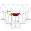 Red/White Wine Glasses Set of 12, 12 oz Clear Wine Glasses with Stem, Dishwasher Safe