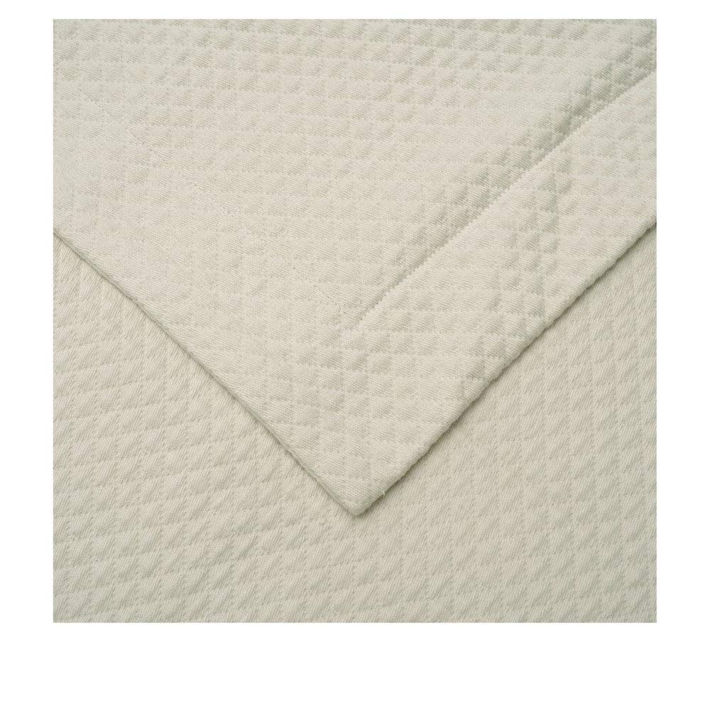 2 Pc Quilted Solitaire Cotton Ivory Twin Quilts Set All Seasons Modern Style Diamond Textured Matelasse Pattern Soft