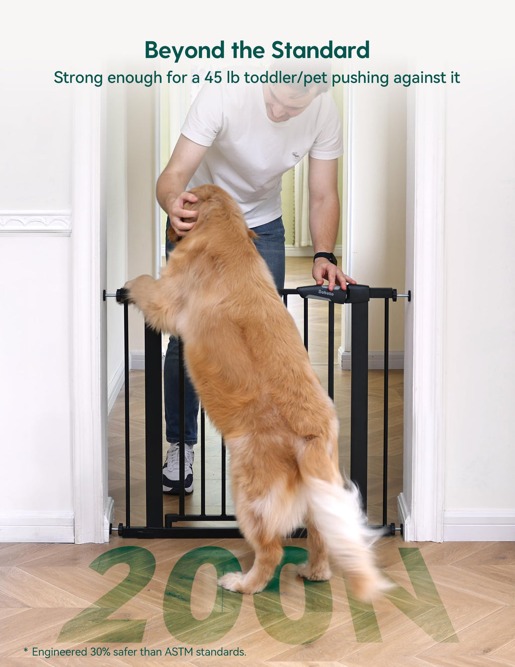29-43" Baby Gate for Stairs, Pet Gate, Black