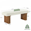Solid Wood Entryway Bench, 47" Farmhouse End of Bed Bench, Ottoman Indoor Bench with Cushion, Upholstered Window