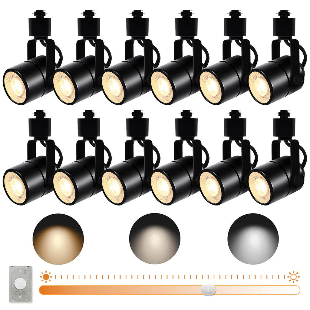 Track Lighting Heads with GU10 3CCT Adjustable Black 12 Heads
