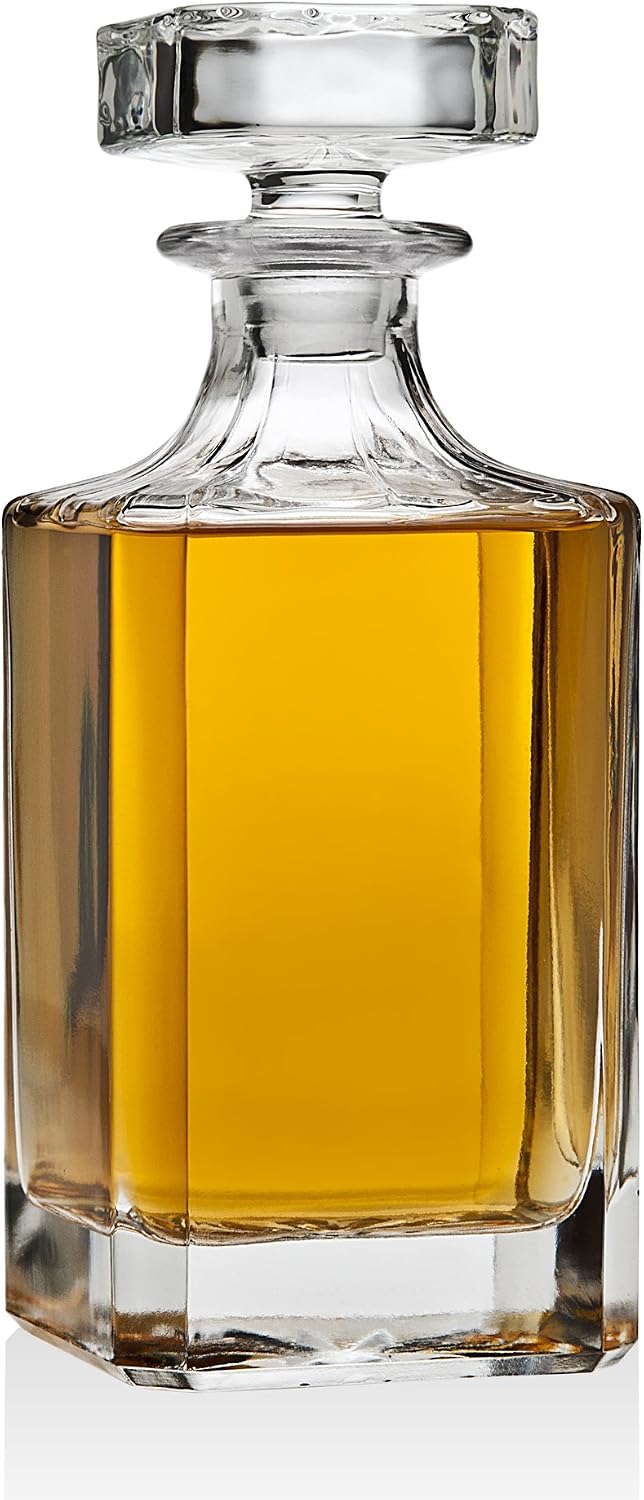 Whiskey Decanter set for Liquor Scotch Bourbon or Wine, Includes 2 Old Fashioned Whisky Glasses - Set of 3
