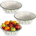 3 Pack Vintage Enamel Mixing Bowl, 11.8 Inch Large Farmhouse Retro Enamelware Basin 3.6 Quart Enamel Bowl Serving
