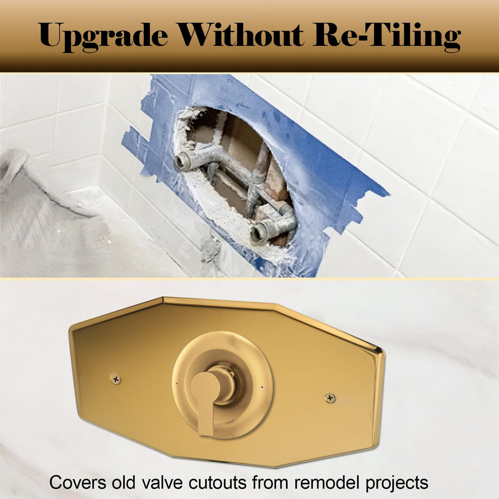 Single-Hole Remodel Cover Plate for Mixet Bath Valves, Gold