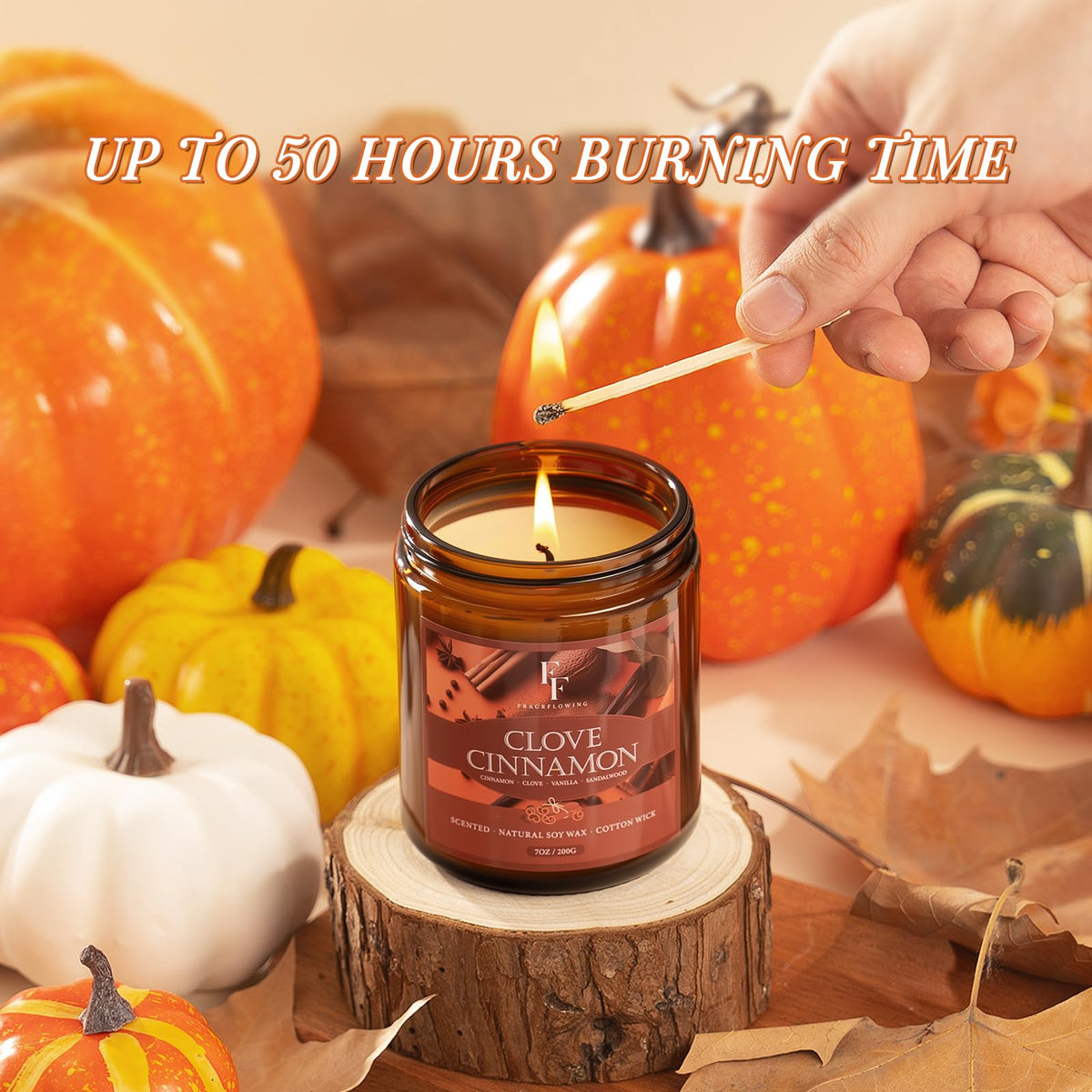 Fall Candles Set, 4 Pack Candles Scented Natural Soy Wax, Autumn Gifts Set for Women Men, Fall Fragrance of