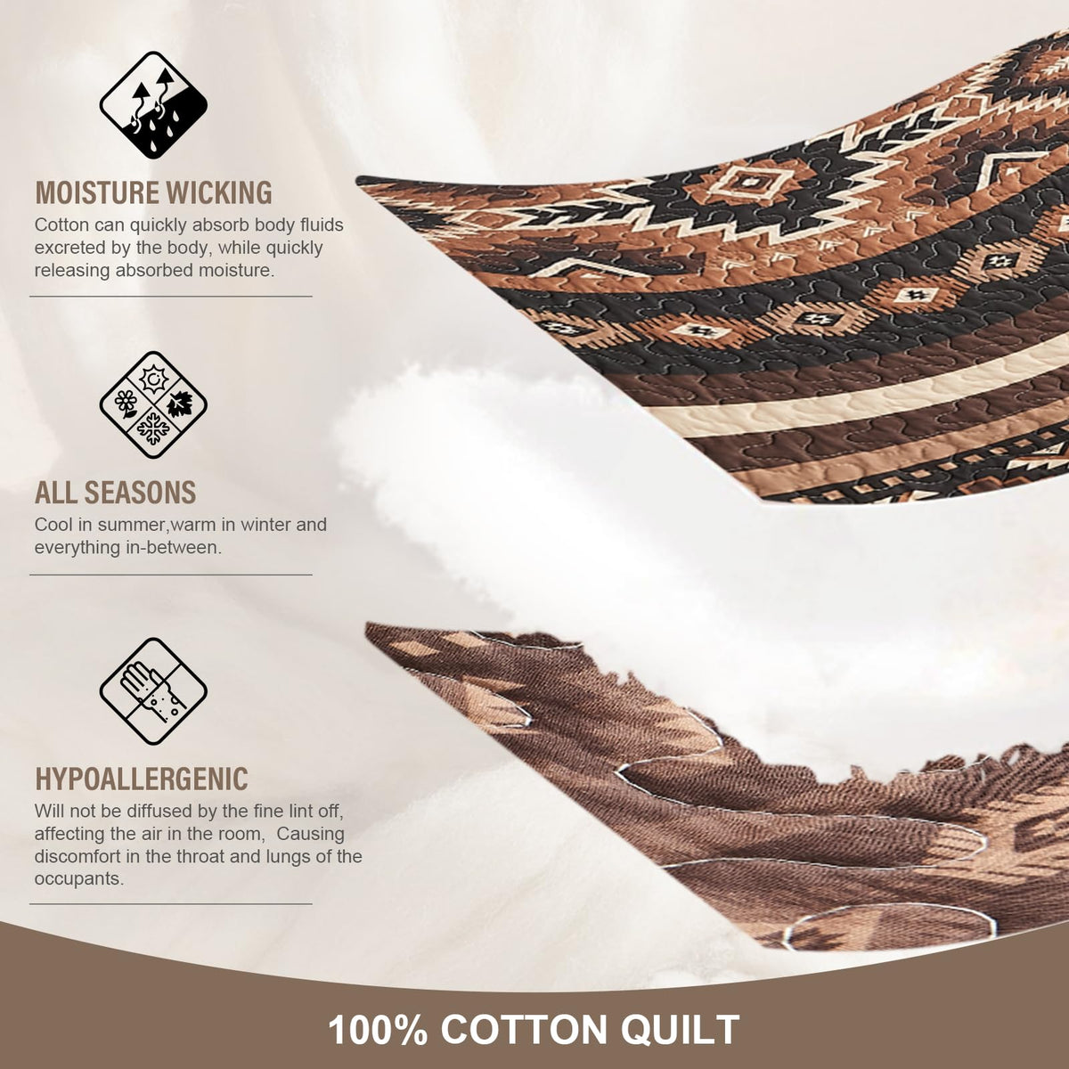 100% Cotton Quilt Set, Southwestern Aztec Bedspreads