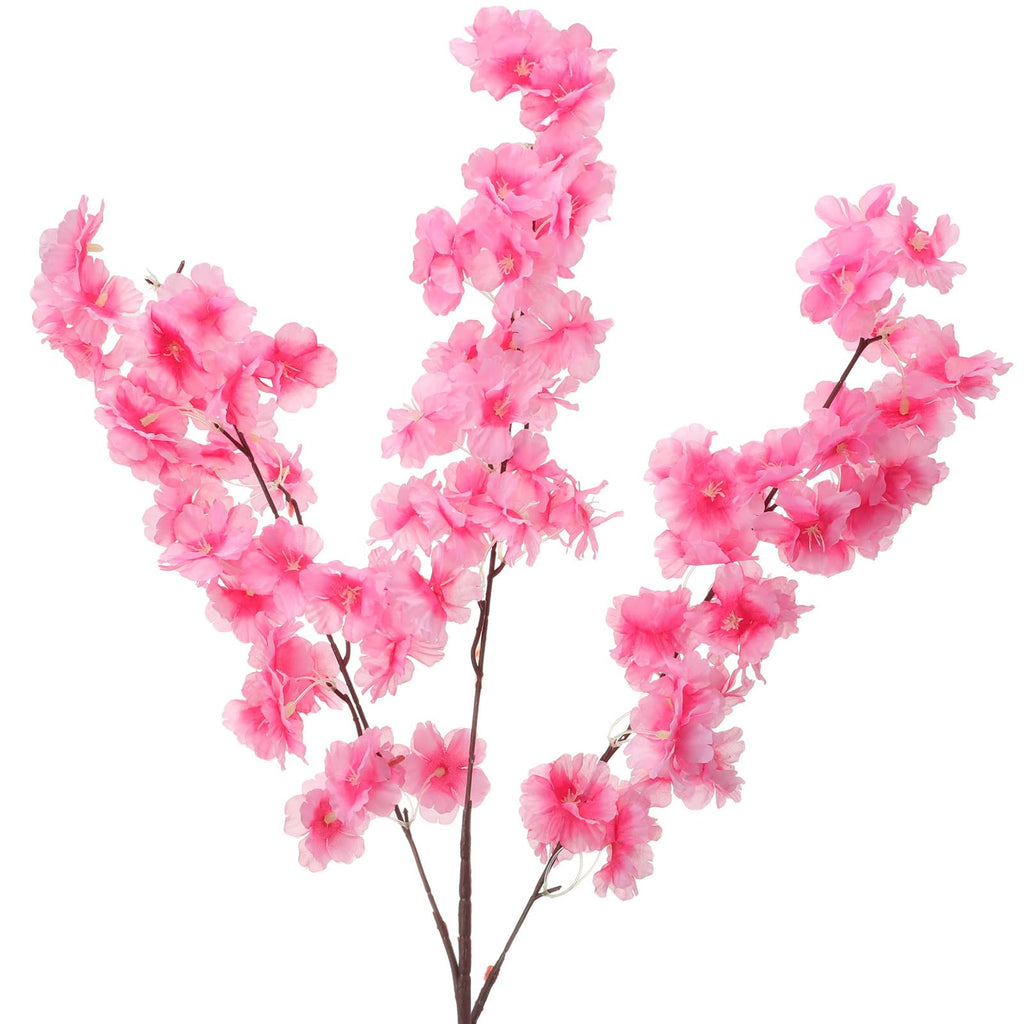 6 Pcs Artificial Cherry Blossom Branches Silk, Pink, Classic