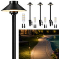Solid Brass Low Voltage Hat-Top Path Light, Black, G4 2700K 4Pk