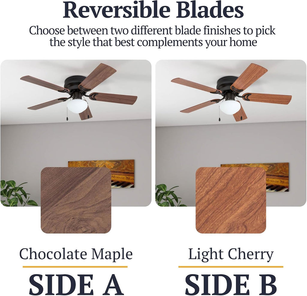 42" Flush Mount Ceiling Fan with Light