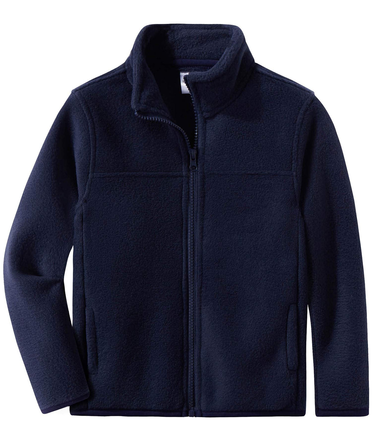 Toddlers' Full-Zip Polar Fleece Jacket Solid Mock Outwear Coats for Baby Boys and Girls, Navy Blue, Years