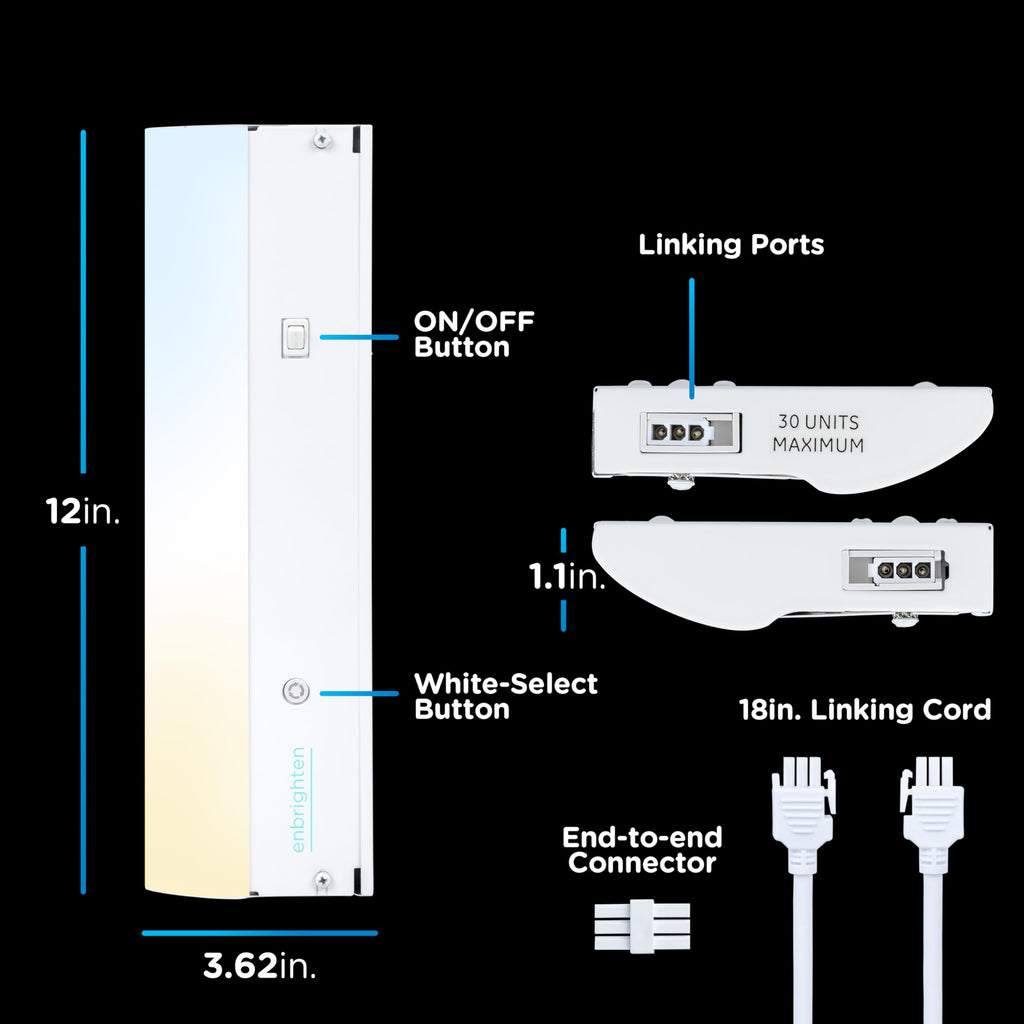 12 Inch Hardwired Under Cabinet Light with 5 Color Temperatures