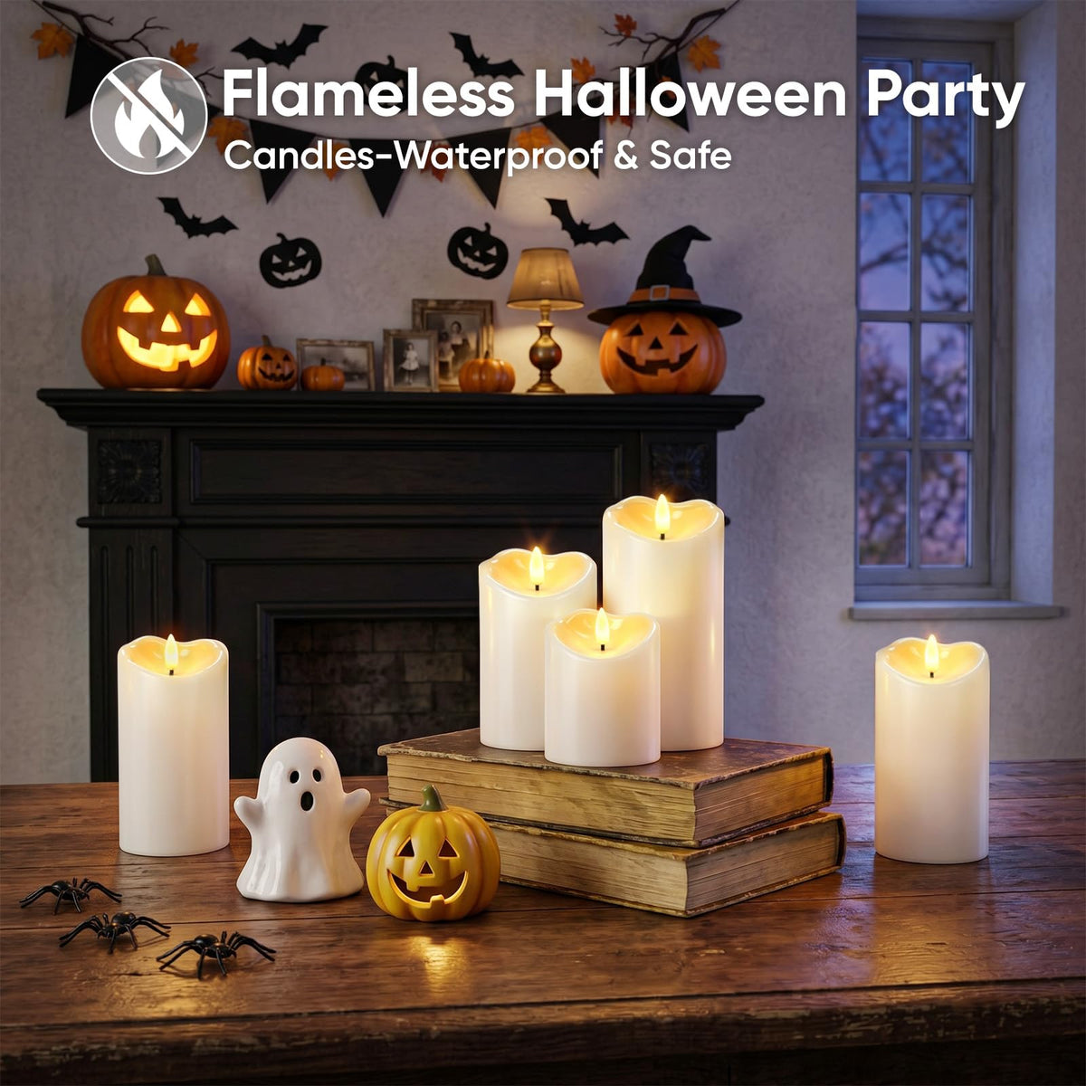Outdoor Waterproof Flameless LED Pillar Candles with Remote Timer