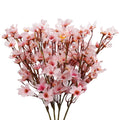 4Pcs Artificial Cherry Blossom Flower, Silk Peach Flowers Fake Plants Arrangement for DIY Garden Home Wedding Party