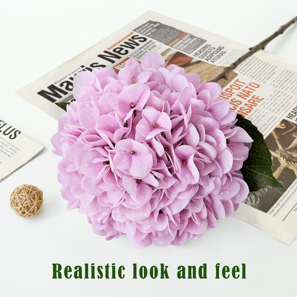 20" Real Touch Pink Hydrangea Artificial with Stems, 3PCS