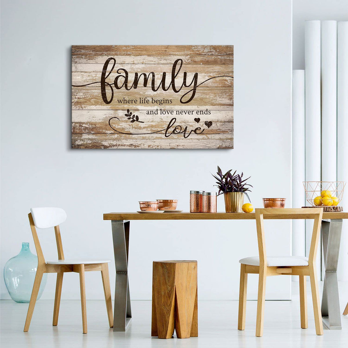 Extra Large Family Wall Art Kitchen Wall Decor Inspirational Quotes Rustic Brown Poster Vintage Farmhouse Painting
