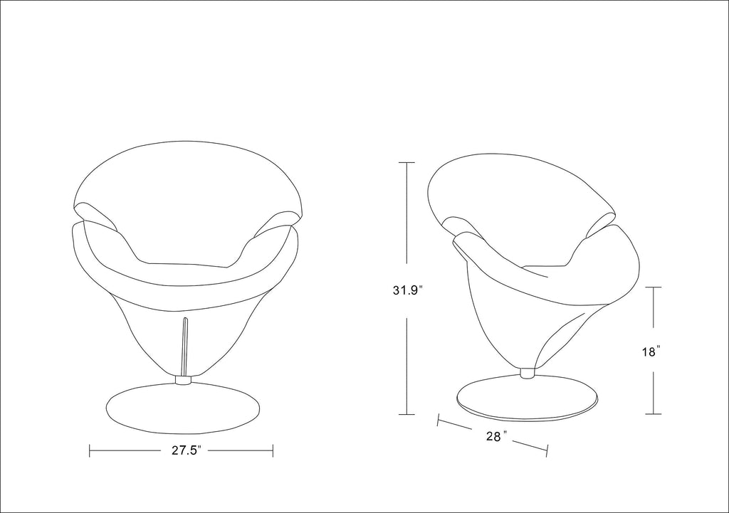 Inspired Saarinen Style Tulip Swivel Accent Chair with 360° Turn, Modern Flower Inspired Design, Soft Velvet Upholstery, Polished Chrome