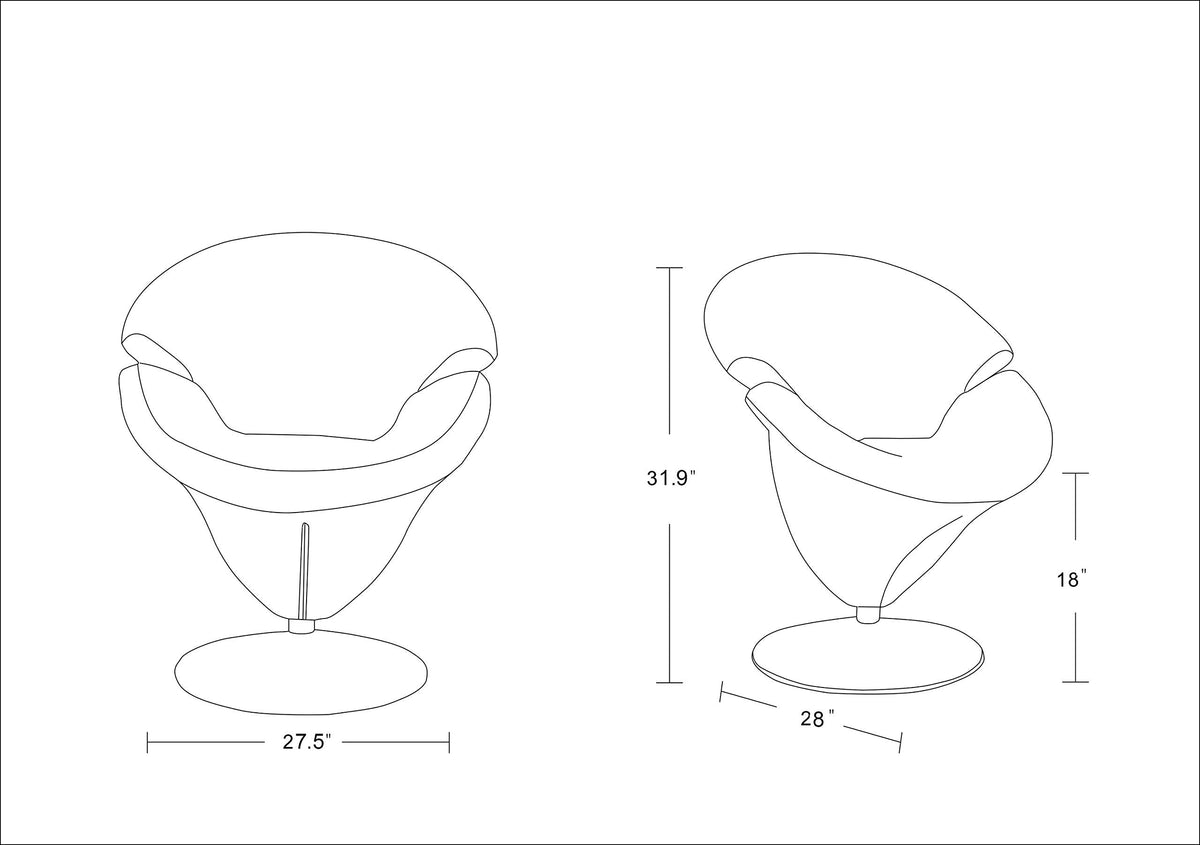 Inspired Saarinen Style Tulip Swivel Accent Chair with 360° Turn, Modern Flower Inspired Design, Soft Velvet Upholstery, Polished Chrome