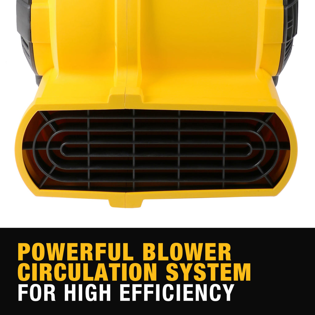 3/4 HP Air Mover, 3 Speed MAX 1800 CFM Floor Fan, Portable Utility Blower Fan, DXAM-2818 Yellow