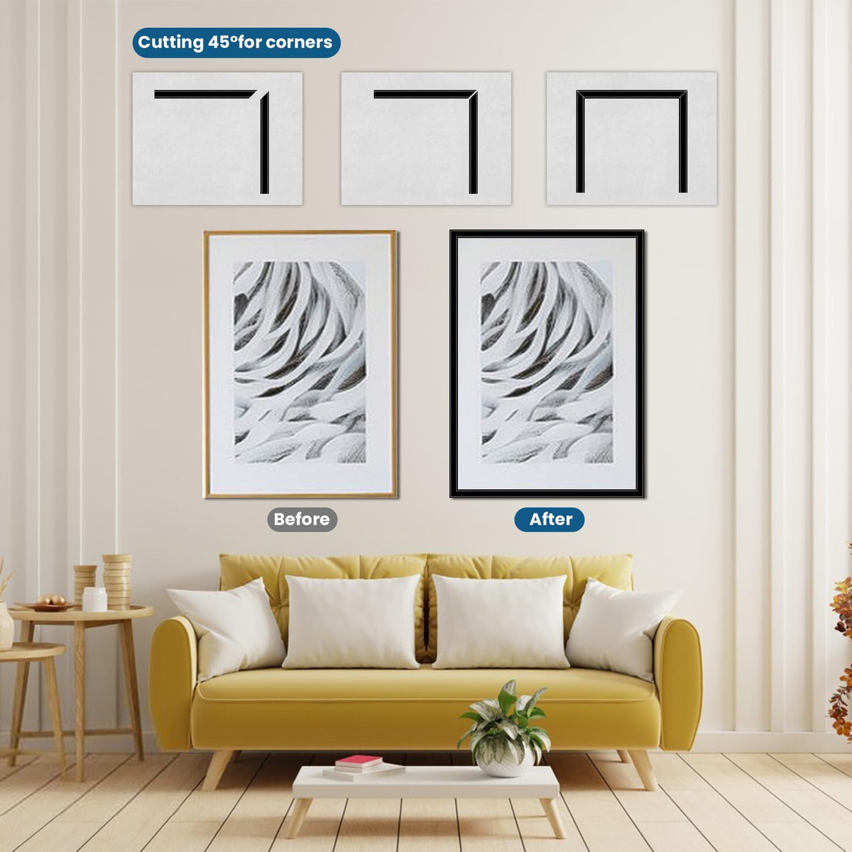 32.8 Ft Peel and Stick Molding Trim, Waterproof Decorative Strip