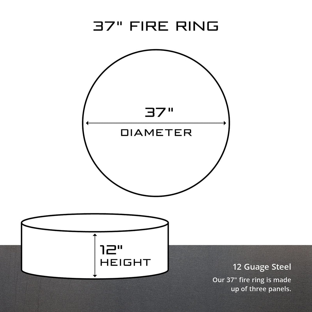 Flying Duck Unpainted 12 in. Tall 37 in. Diameter Outdoor Fire Ring with Fire Poker - 37 x 37 x 12 in.