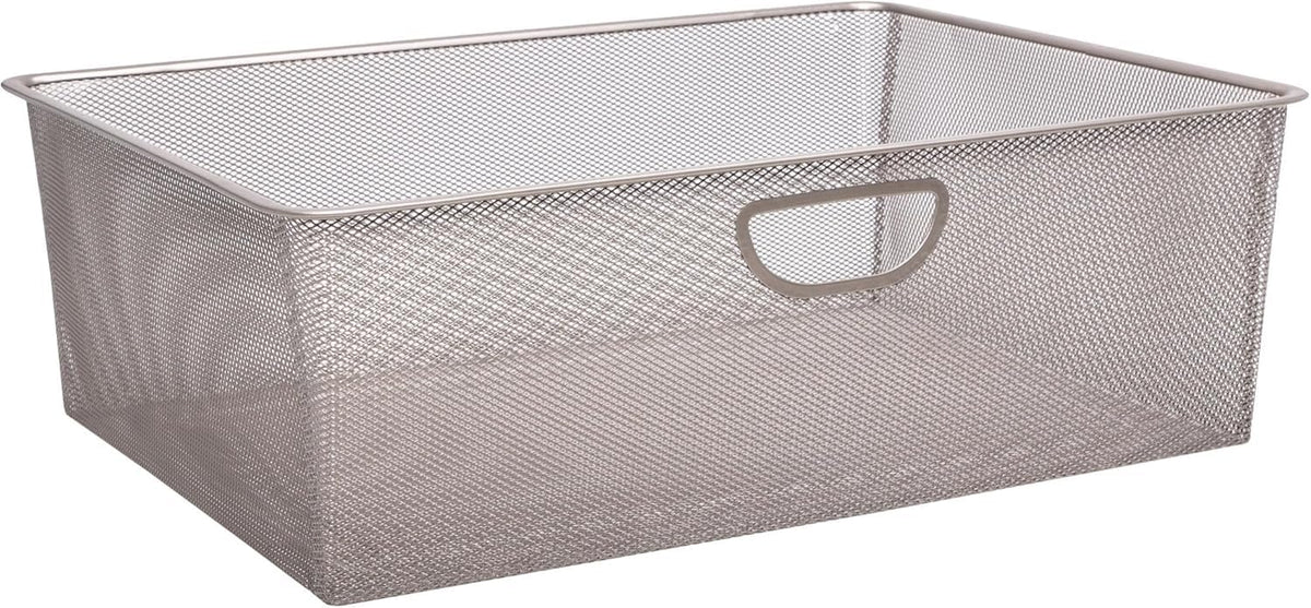 Closet Culture Wire Mesh Basket, Closet Pull Out Basket for Closet Organizer Systems, 22 in., Champagne Nickel Finish