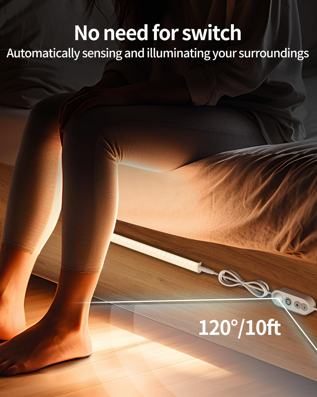 Motion Sensor Under Cabinet Lighting 2700K 3-Pack