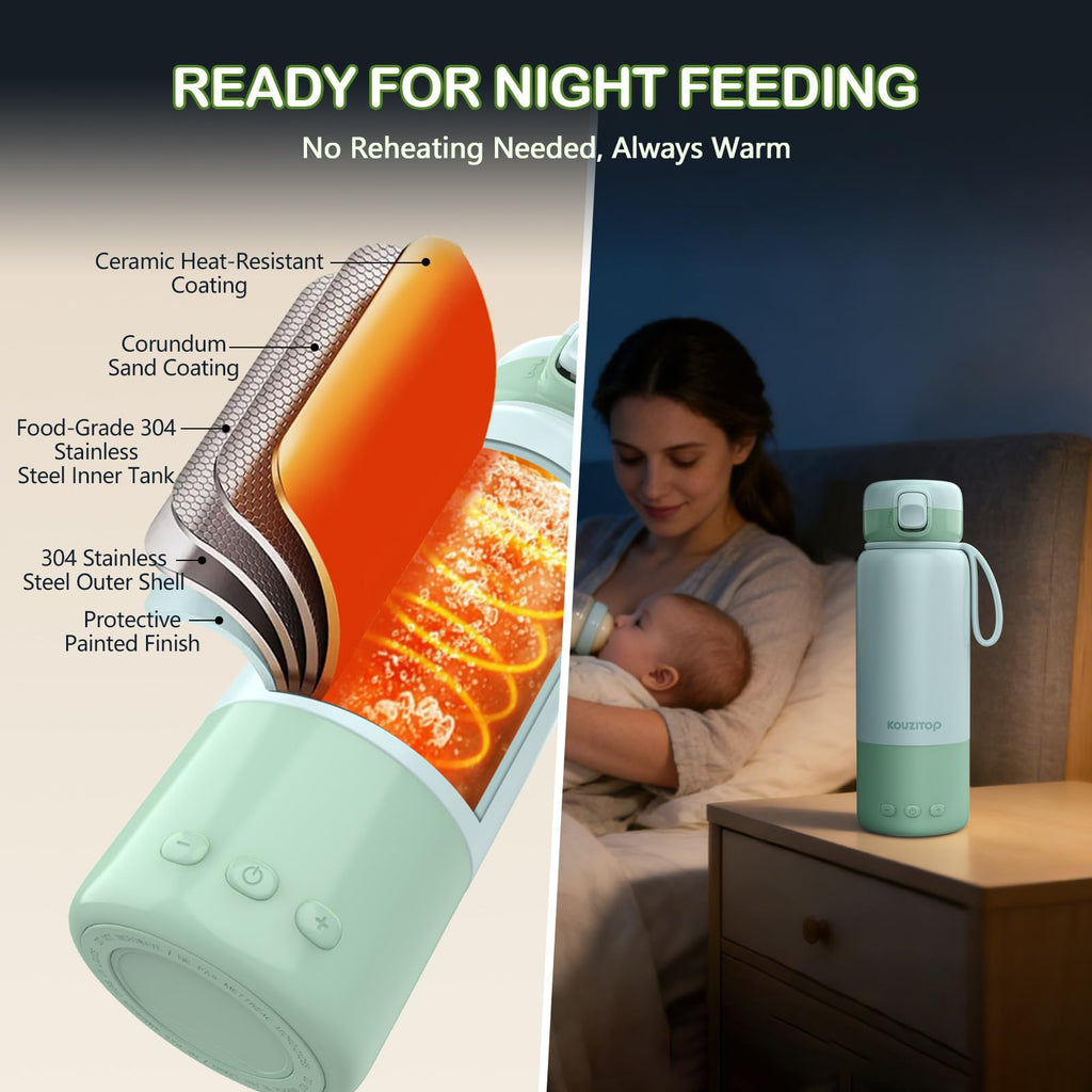 Portable Bottle Warmer for Travel, Min Fast Heating Breast Milk Warmer