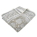 Adare Taupe - Throw - Bordered Floral - Taupe, Grey and Cream -Quilted Throw (50x60in.) - Cotton