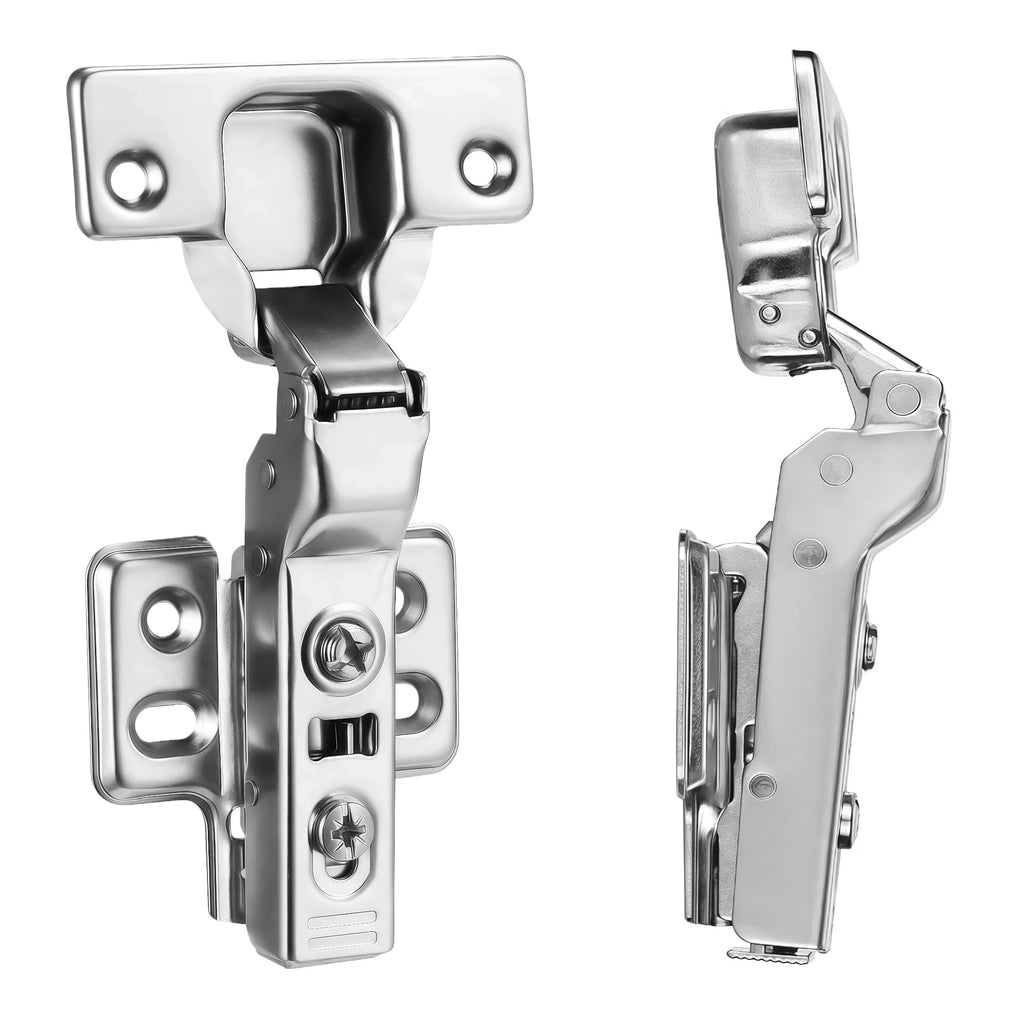 4Pcs Frameless Soft Close Half Overlay Cabinet Hinges