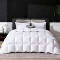 Goose Feather Down Fiber Comforter Cal King, Ultra Soft Fluffy Duvet Insert with Cotton Blended Fabric,1200TC,750+FP