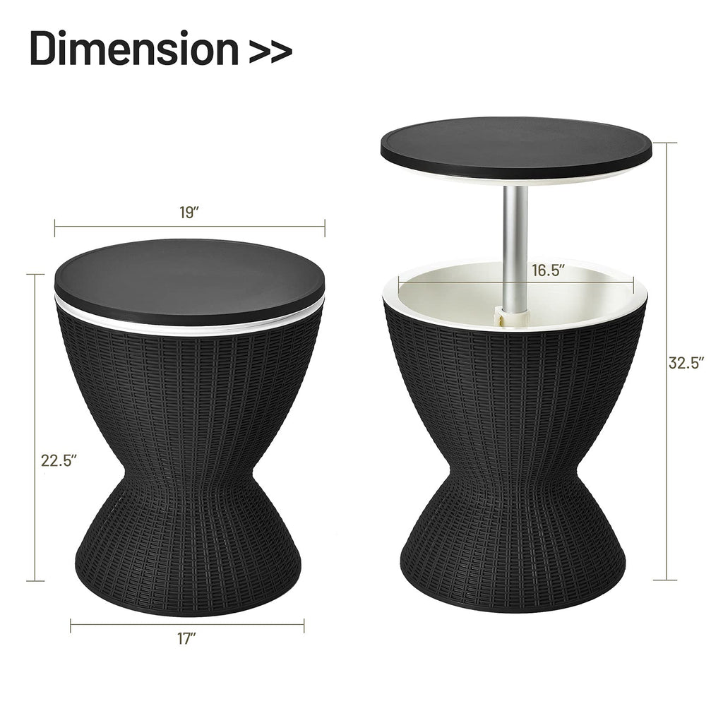 Outdoor Cooler Table, Multi-Functional Cooler Bar Table