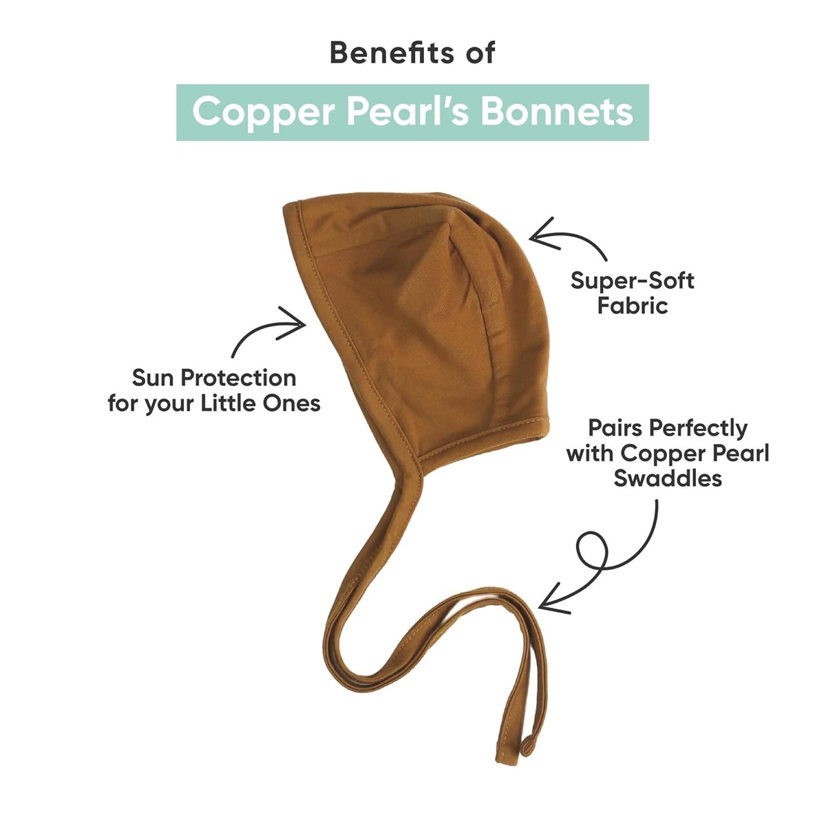 Baby Bonnets: Ultra-Soft, Comfy to Wear, Tie-On Infant Sun Hat for Protection Against UV Rays, Premium Material, 0-3