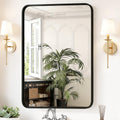 Bathroom Wall Mirror, 40x30 Inch Mirror for Over Sink, Black