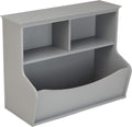 Children's 3 Shelf Multi-Functional Bookcase and Toy Storage Organizer for Kids Room, Bedroom and Playroom, Grey