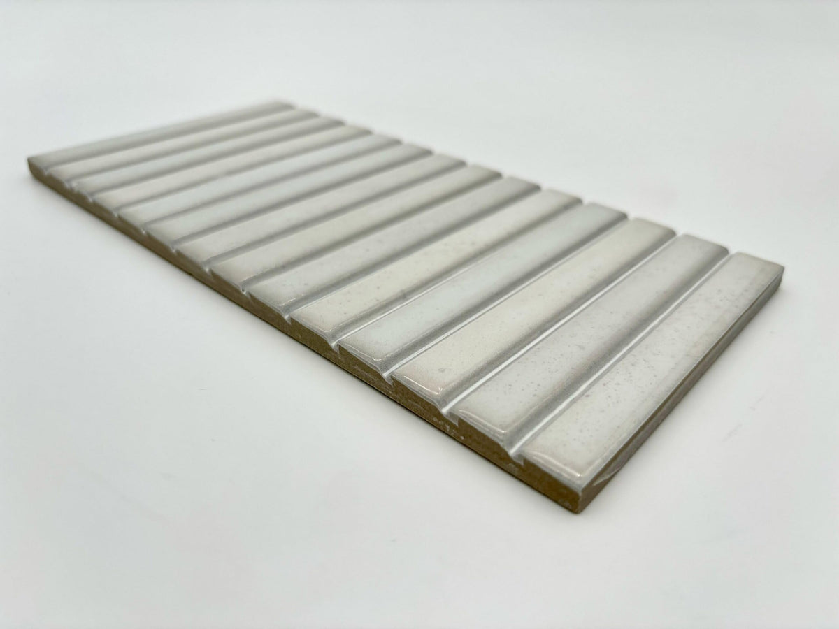 Ratsu Kit-Kat 4.5 in. x 9 in. Fluted Kit-Kat Porcelain Wall Tile (6.86 Sq. Ft. / Case) (Polar, Carton)