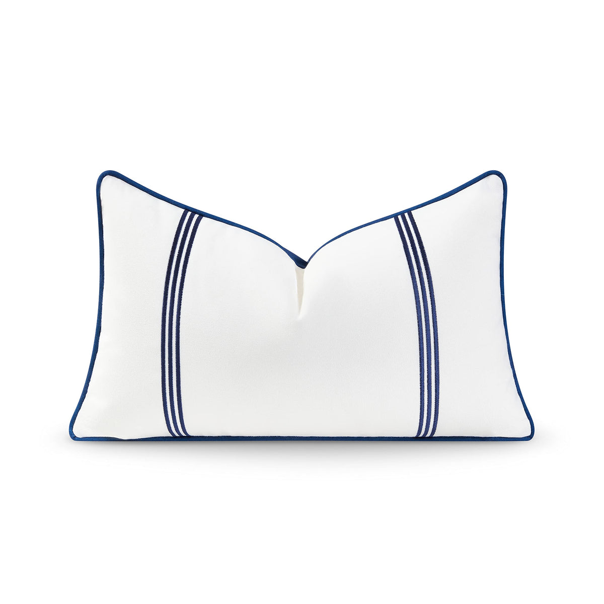 Coastal Hampton Style Patio Indoor Outdoor Lumbar Pillow Cover Only, 12"x20" Water Resistant for Backyard, Couch