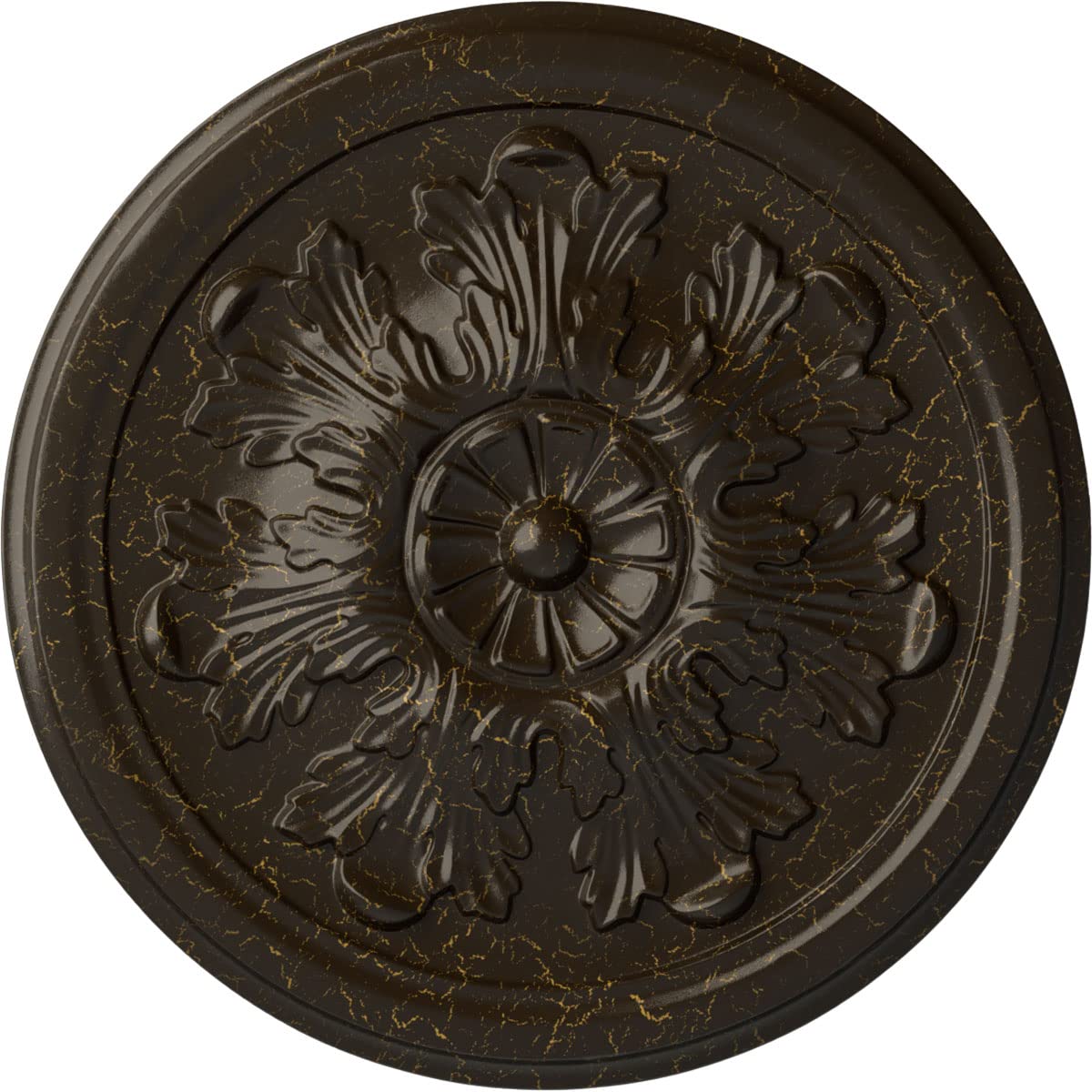 12 3/4"OD x 7/8"P Legacy Acanthus Ceiling Medallion (Fits Canopies up to 3 1/2"), Hand-Painted Stone Hearth Crackle
