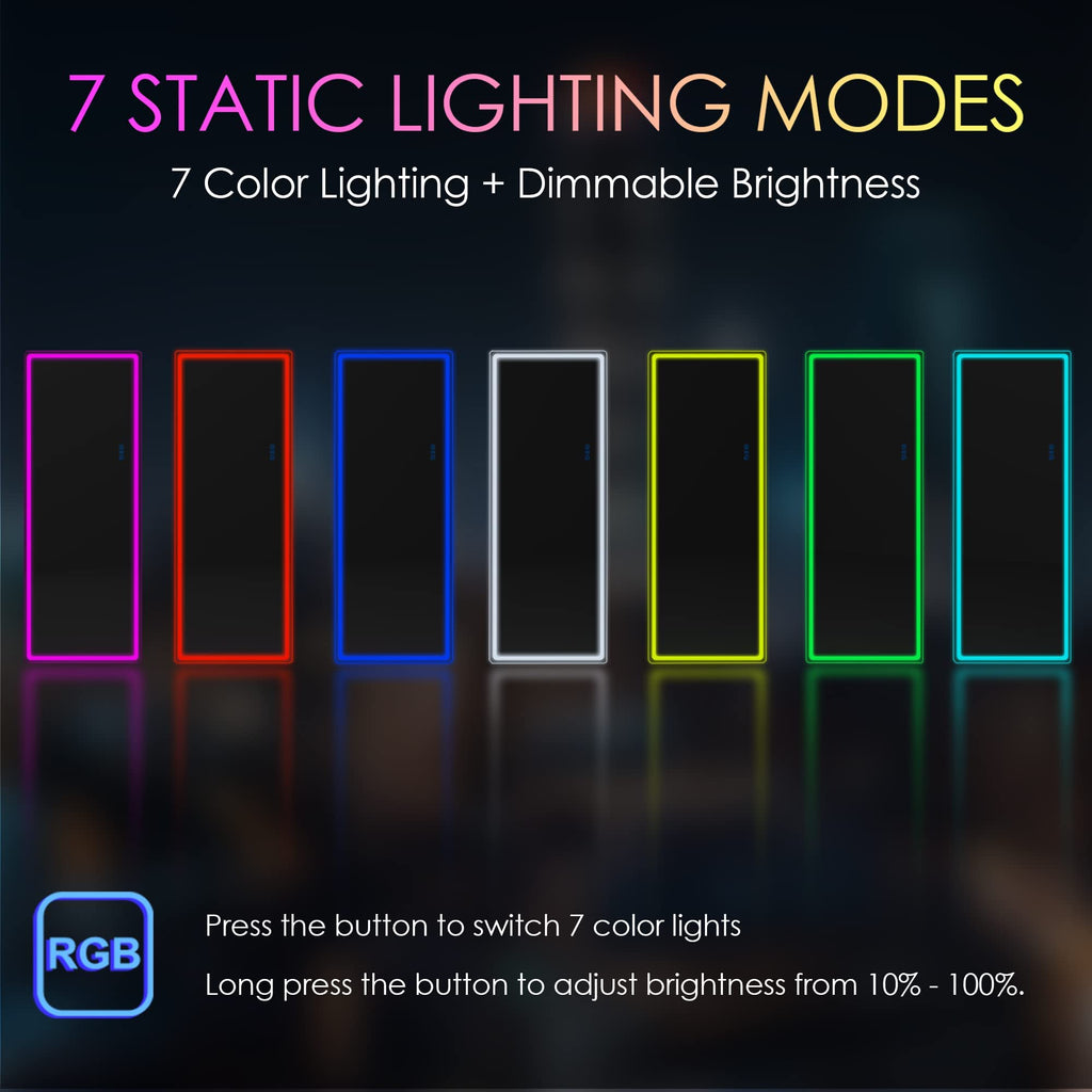 RGB Full Length Mirror with Lights, 63"X22" Full Body Mirror