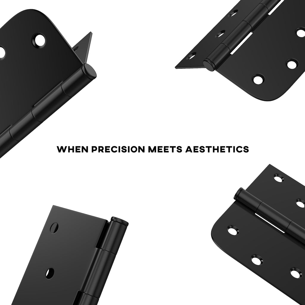 12 Pack Matte Black Door Hinges 4 x 4 Inch Interior Door Hinge