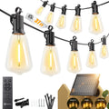 37FT Solar String Lights Outdoor, 10+1 Shatterproof LED Lights