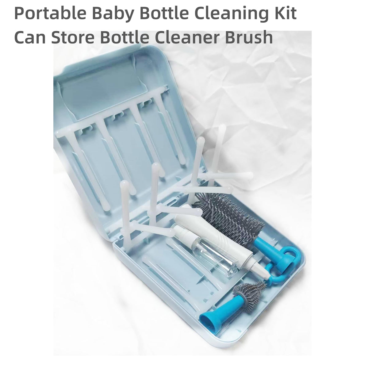 Travel Bottle Drying Rack Space Saving,Foldable Bottle Drain Rack with 16 Ribs,Portable Baby Bottle Drying Rack for