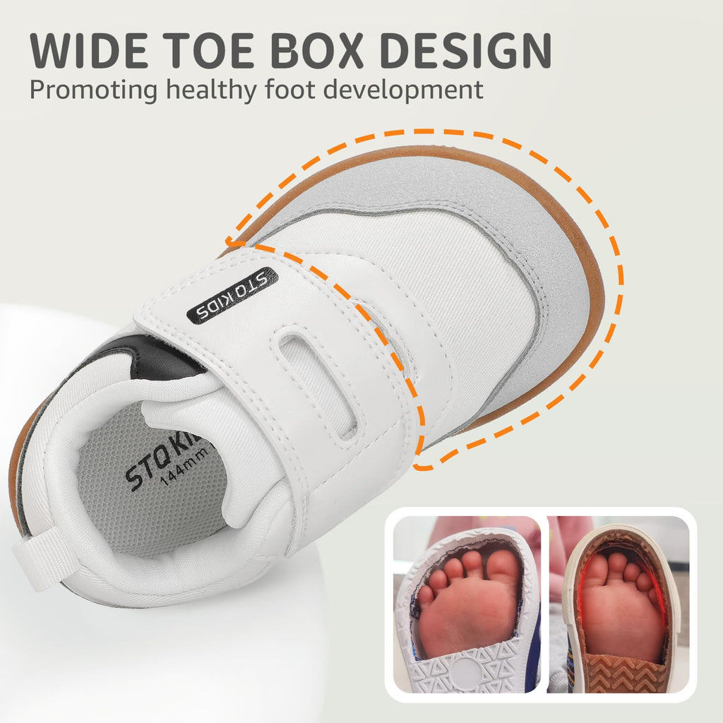 Toddler Barefoot Shoes Classic White Black I4