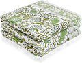 Agate Green Hand Block Print Waffle Kitchen Towel Set of 3-16 x 28 Inch Ultra Absorbent Quick Dry Cotton Dish