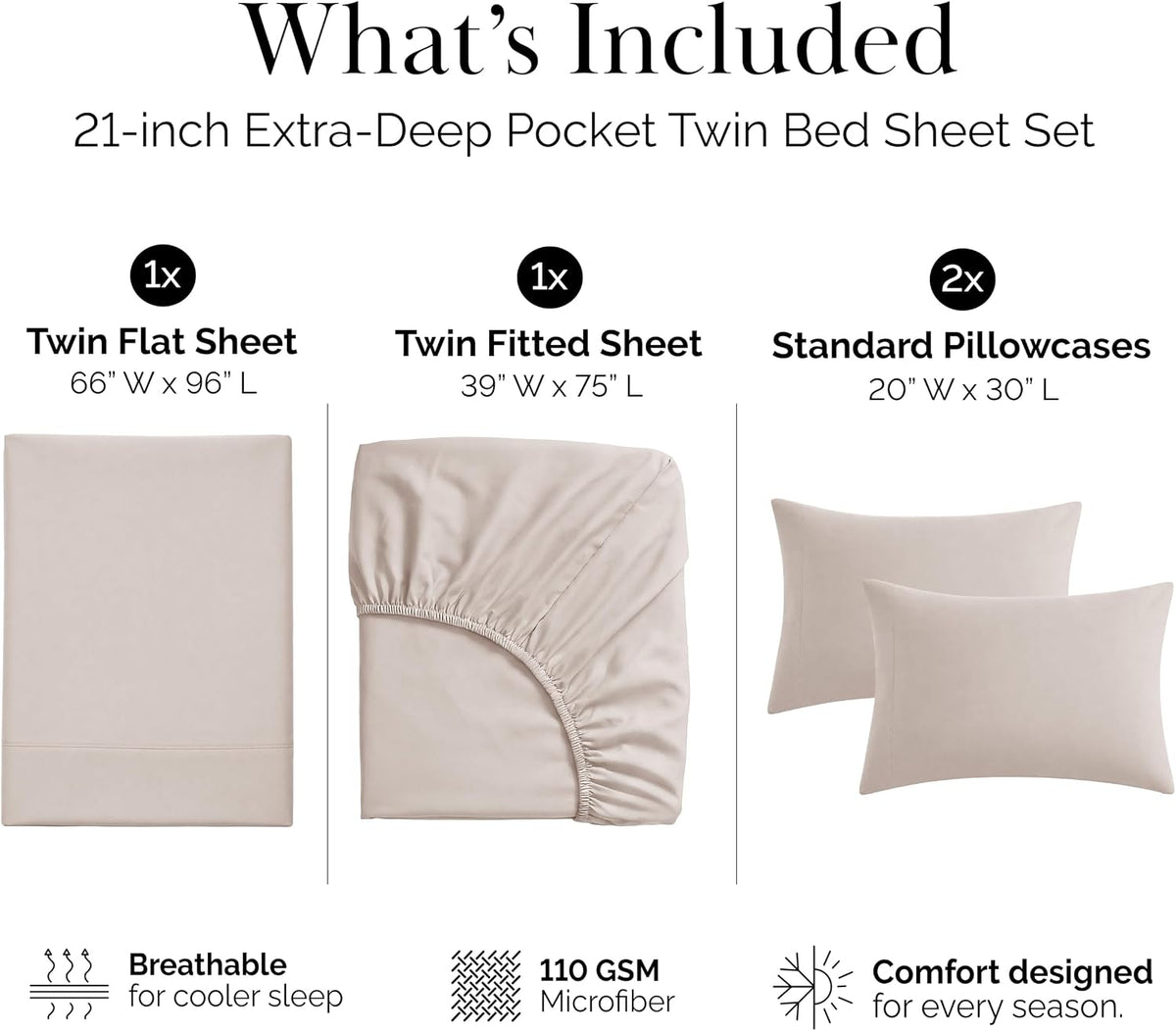 6 Piece Full Sheets Set 21 Inch Extra Deep Pocket Bed Sheets - Soft Microfiber Pet Hair Resistant Bedding Hotel