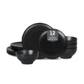 Lain Rio 12-Piece Dinnerware Set Stoneware, Black