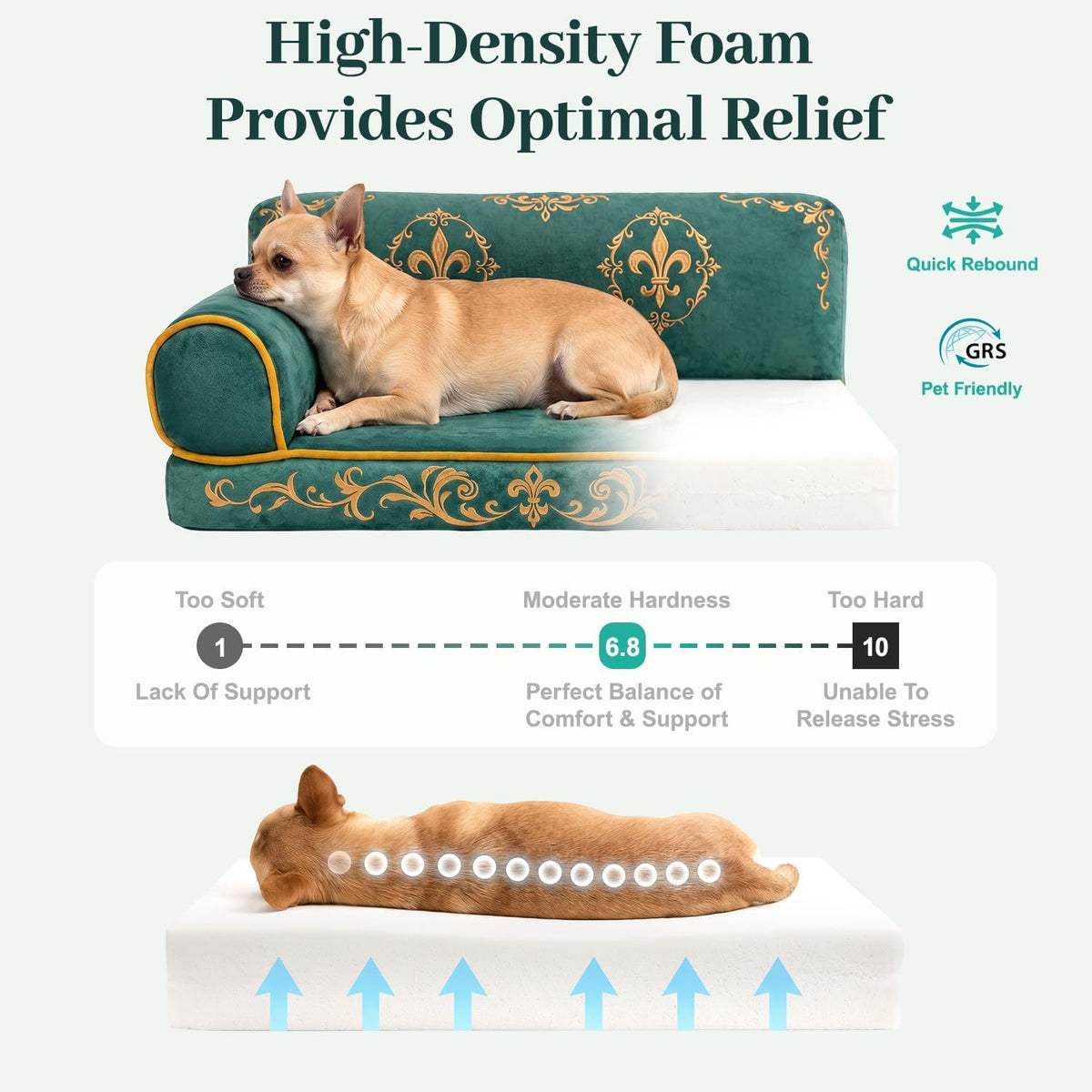 Luxury Cat Couch Bed for Indoor Cats, Cozy Pet Sofa, 24 Inch