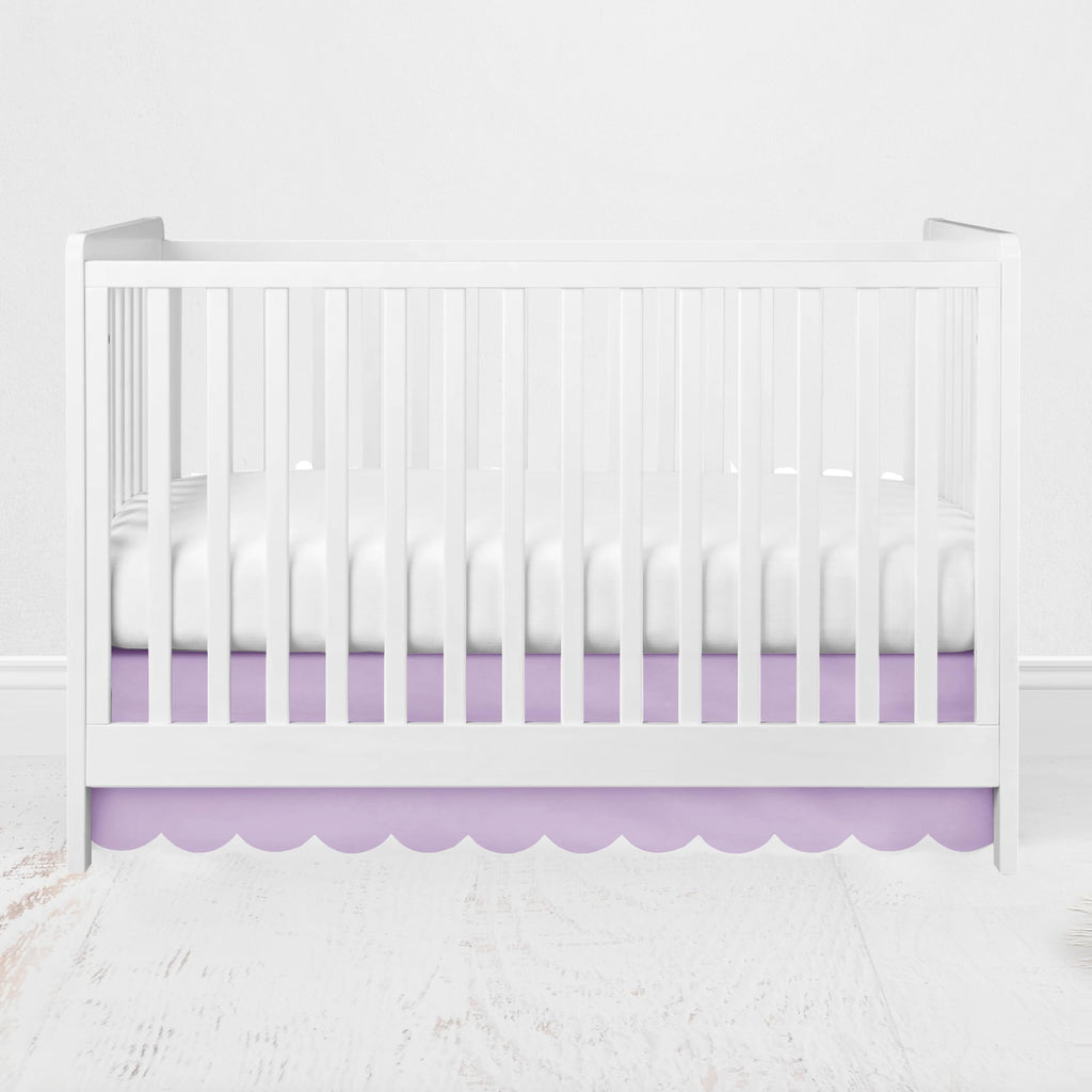 Scallop Bottom Tailored Crib or Toddler Bed Skirt, Lilac
