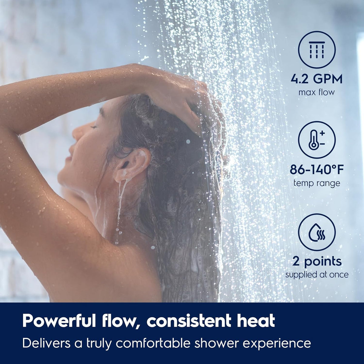 18kW Tankless Water Heater Electric 240v - Smart Wifi & Alexa, Instant On Demand Hot Water Heater for Whole House